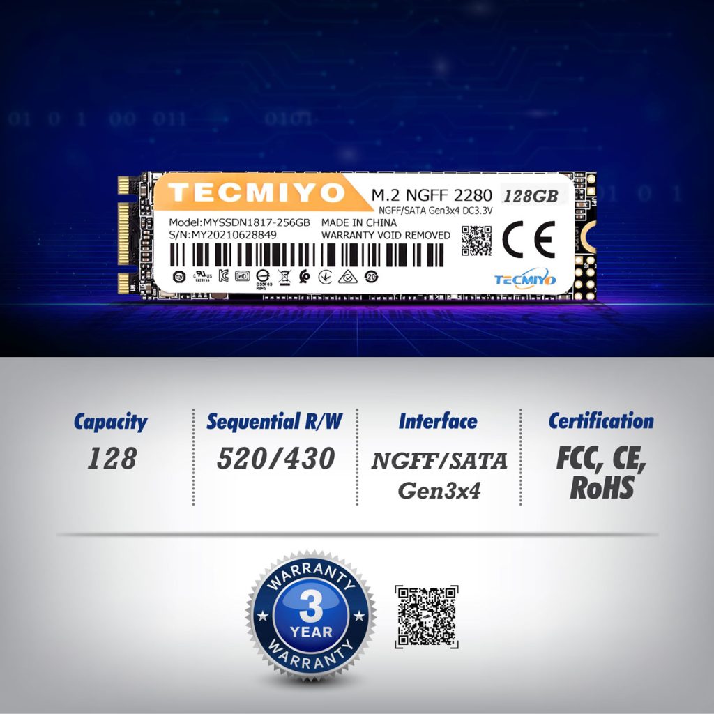 TECMIYO 128GB M.2