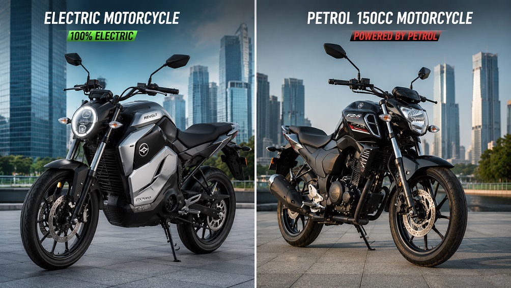electric motorcycle vs petrol 150cc
